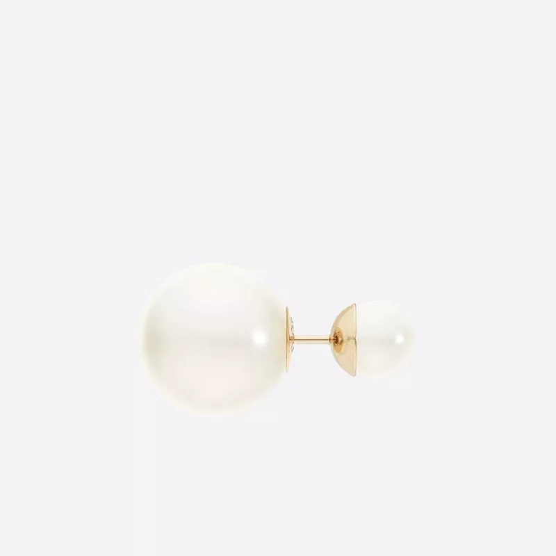 Cheap Cheap Dior Tribales Earrings Metal and White Resin Pearls Gold 0115