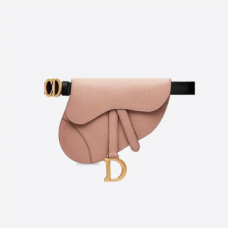 Cheap Cheap Dior Saddle Flat Belt Pouch Grained Calfskin Pink 0129