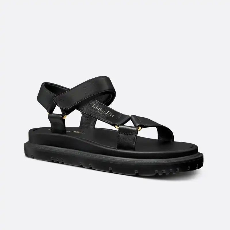 Cheap Cheap Dior D-Wave Sandals Women Calfskin Black 0128