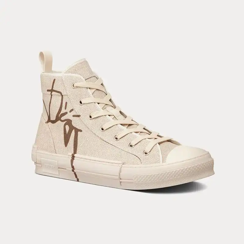 Cheap Cheap Dior B23 High-Top Sneakers Unisex Cactus Jack Dior Motif Canvas Beige 0128