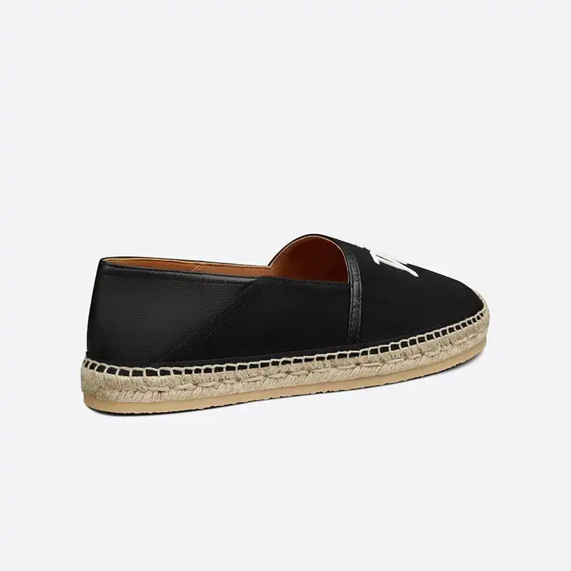 Cheap Cheap Dior Granville Espadrilles Women Shawn Logo Motif Canvas Black 0123