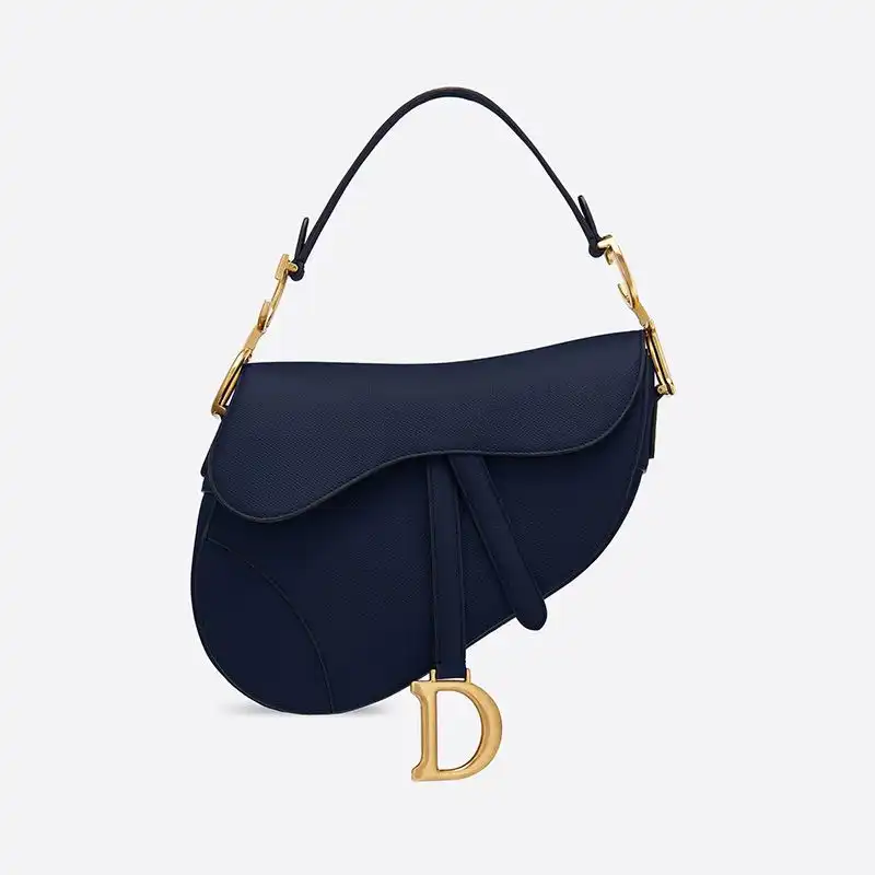 Cheap Cheap Dior Saddle Bag Grained Calfskin Navy Blue 0130