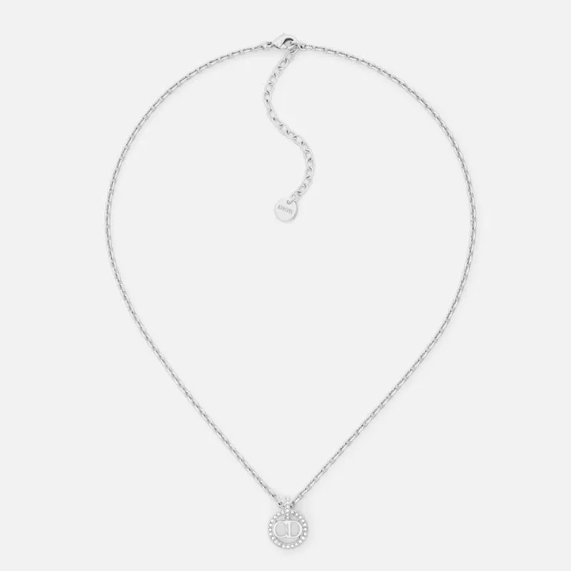 Cheap Dior Clair D Lune Necklace Metal and Crystals Silver 0115