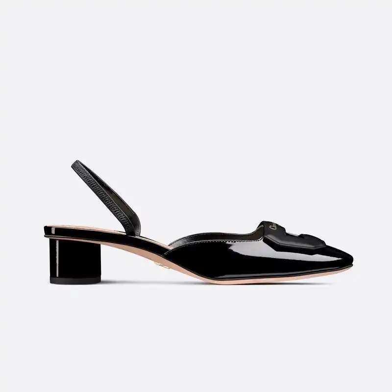 Cheap Cheap Dior Day Slingback Pumps Women Patent Calfskin Black 0128