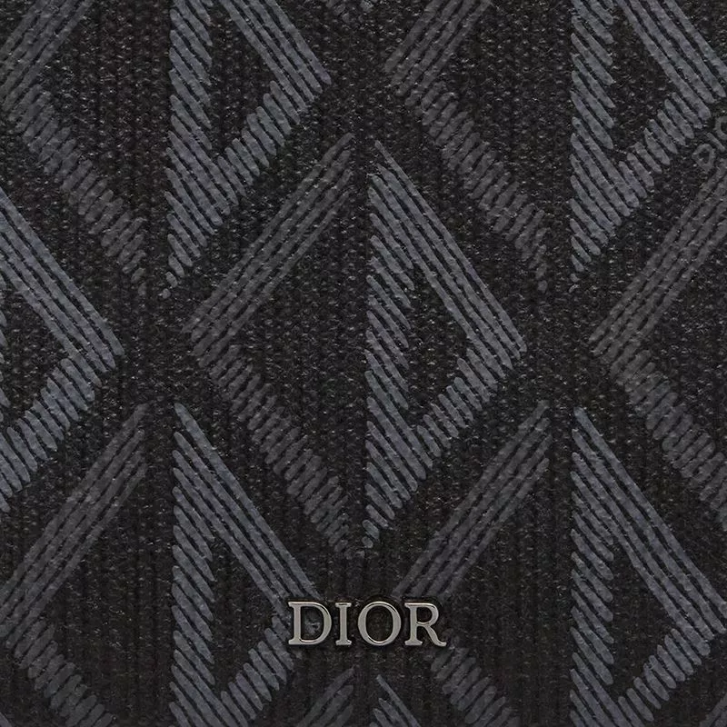 Cheap Cheap Dior Bi-Fold Wallet CD Diamond Motif Canvas Black 0119