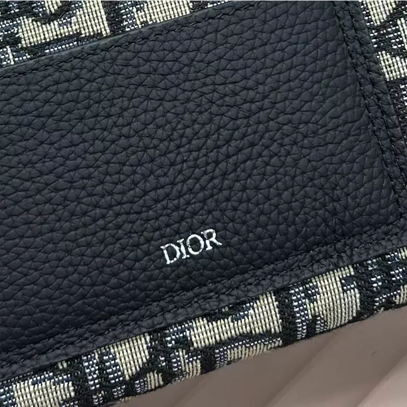 Cheap Cheap Dior Front Patch Pocket Zip Wallet Oblique Motif Canvas Blue 0119