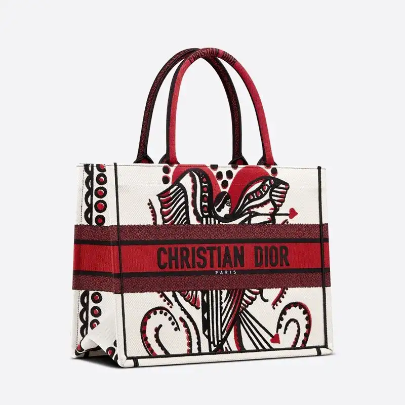 Cheap Cheap Dior Book Tote Cupidon Motif Canvas White 0122