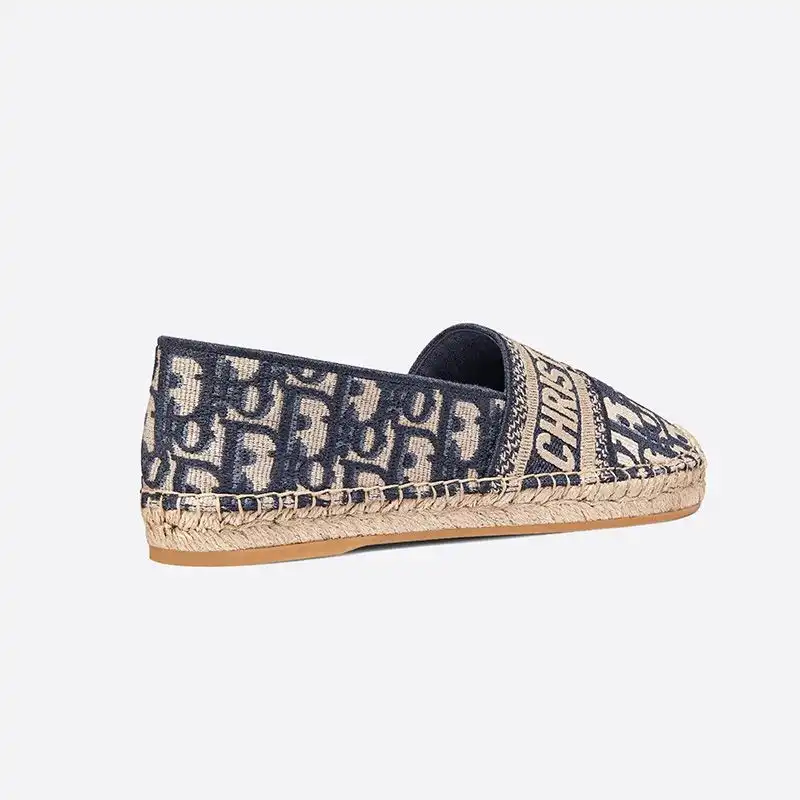 Cheap Cheap Christian Dior Granville Espadrilles Women Oblique Motif Canvas Blue 0131