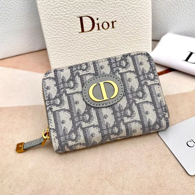 Cheap Dior 30 Montaigne Voyageur Zip Wallet Oblique Motif Canvas Grey 0112