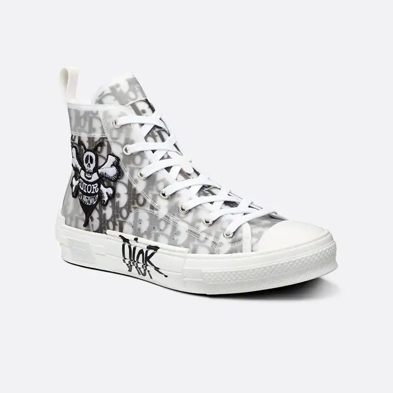 Cheap Cheap Dior B23 High-Top Sneakers Unisex Shawn Bee Oblique Motif Canvas White 0127