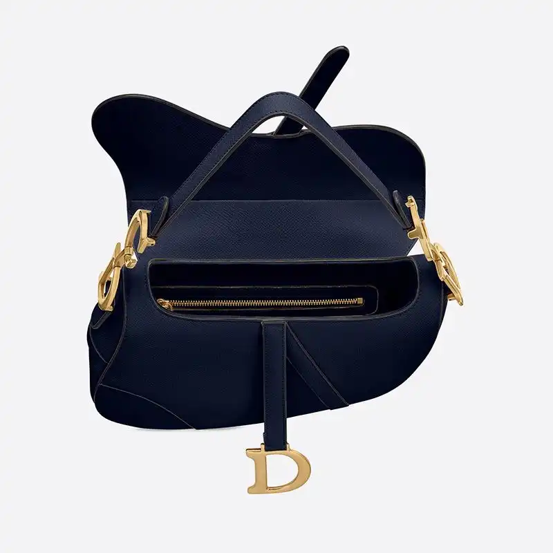 Cheap Cheap Dior Saddle Bag Grained Calfskin Navy Blue 0130