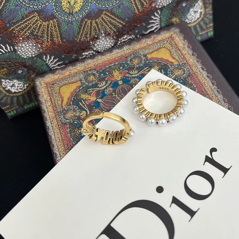 Cheap Cheap Dior Open Chain J'ADIOR Ring Set Metal and Resin Pearls Gold 0115