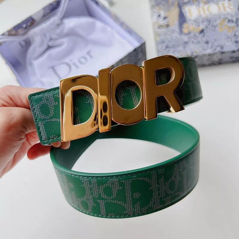 Cheap Dior Italic Buckle Reversible Belt Oblique Galaxy Leather Green 0120