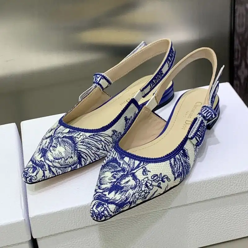 Cheap Cheap J'Adior Slingback Pumps Women Jardin d'Hiver Motif Canvas Blue 0131