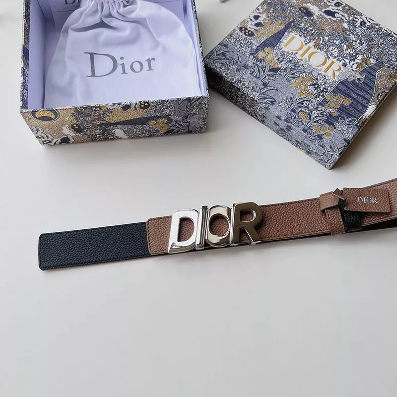 Cheap Cheap Dior Italic Buckle Reversible Belt Grained Calfskin Brown 0120