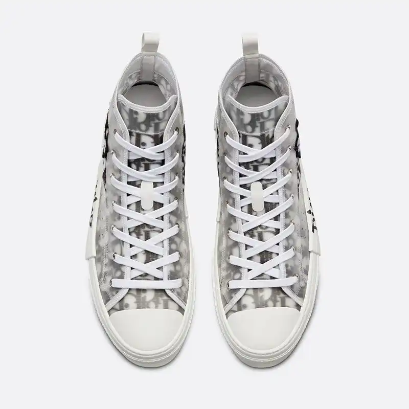 Cheap Cheap Dior B23 High-Top Sneakers Unisex Shawn Bee Oblique Motif Canvas White 0127