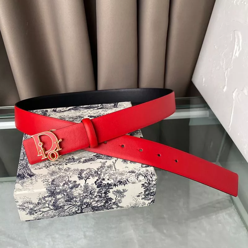 Cheap Lady Dior Belt Enameled Calfskin Red 0113