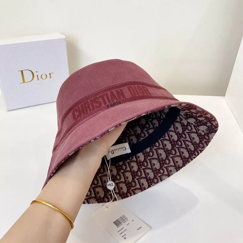 Cheap Cheap Christian Dior Bucket Hat Oblique Motif Denim Burgundy 0113