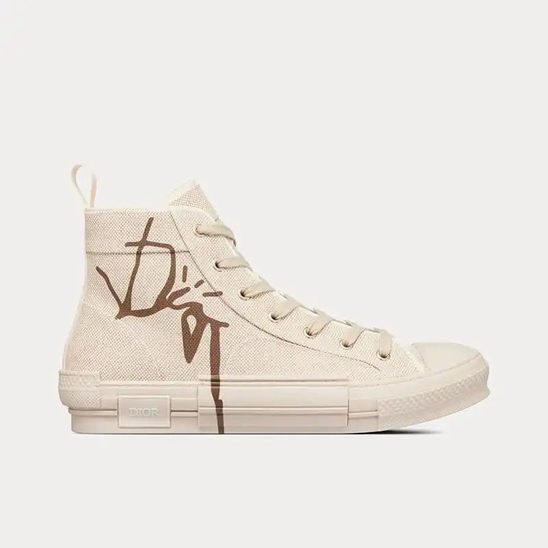 Cheap Cheap Dior B23 High-Top Sneakers Unisex Cactus Jack Dior Motif Canvas Beige 0128