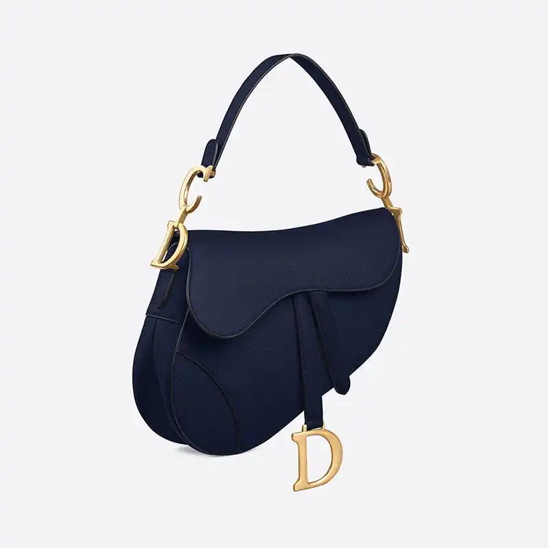 Cheap Cheap Dior Saddle Bag Grained Calfskin Navy Blue 0130