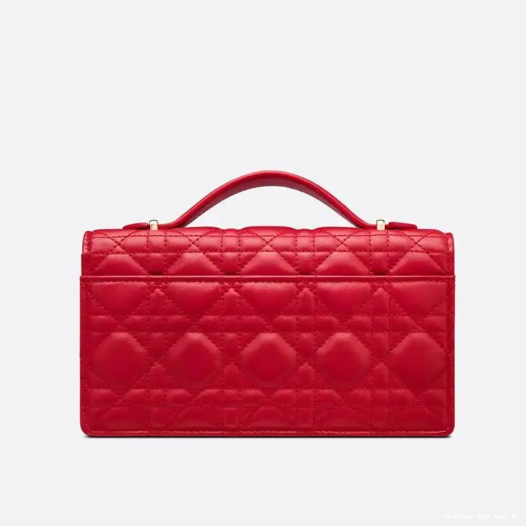 Cheap Cheap Dior Lambskin Miss Top Cannage Bag Mini Handle Red 0227