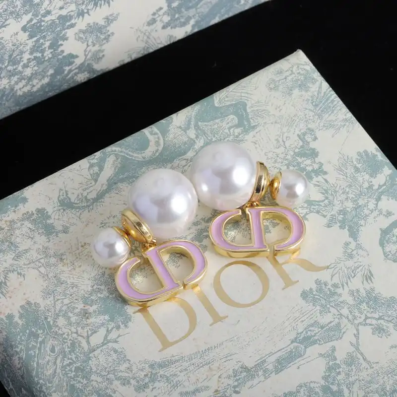 Cheap Dior Tribales Earrings Metal, Pearls and Lacquer Gold Purple 0202