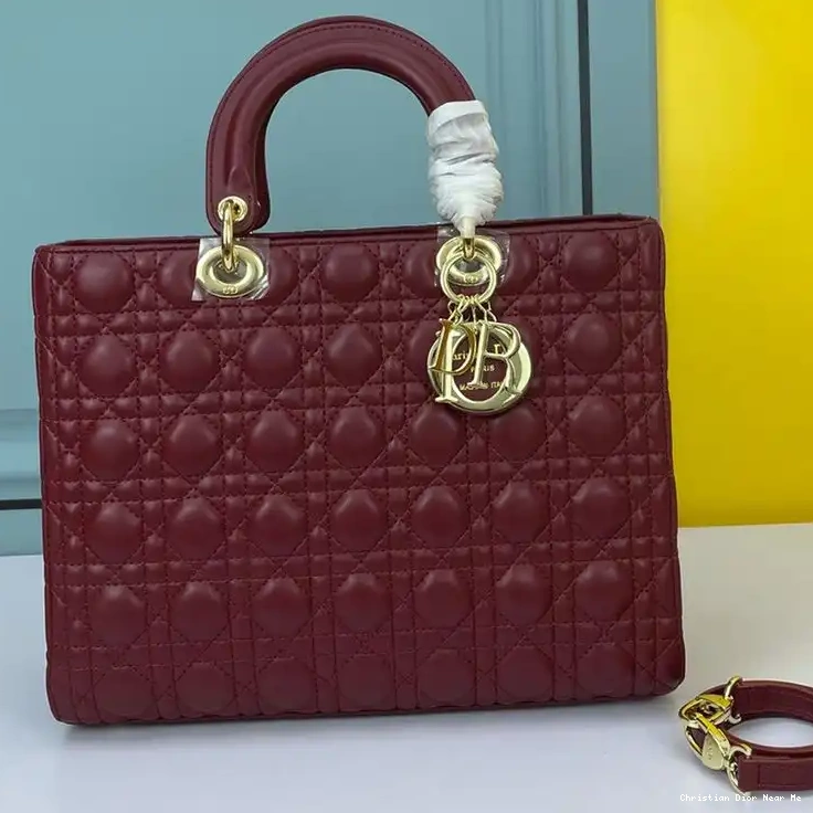 Cheap Cheap Gold Burgundy Lambskin Bag Cannage Dior Large Lady 0211