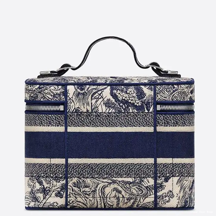 Cheap Cheap Canvas Motif Medium Case de Vanity DiorTravel Toile Blue Jouy 0222