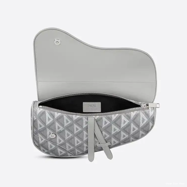 Cheap Cheap CD Canvas Crossbody Saddle Diamond Dior Motif Grey 0210