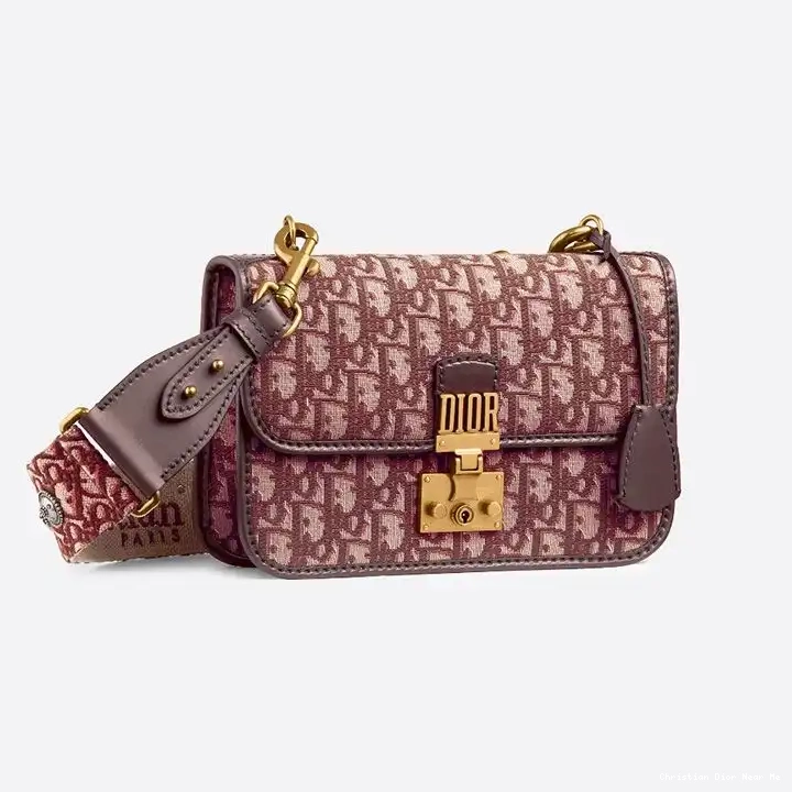 Cheap Cheap Oblique Burgundy Motif Dioraddict Canvas Bag 0213