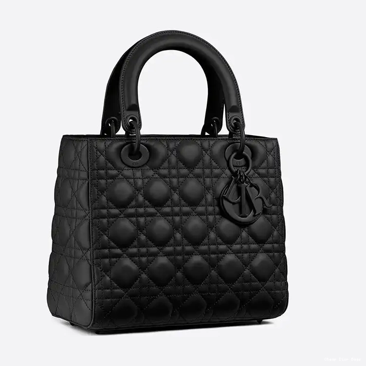 Cheap Cheap Cannage Ultramatte Lady Bag Calfskin Dior Black Medium 0224