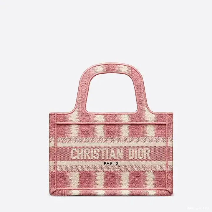 Cheap Cheap Motif Mini Pink Canvas Tote D-Stripes Dior Book 0215