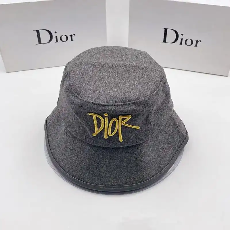 Cheap Cheap Dior Bucket Hat Shawn Logo Motif Cotton Grey 0203