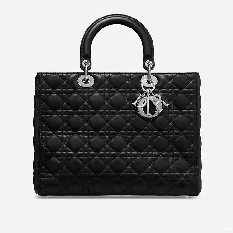 Cheap Cheap Silver Dior Cannage Large Lady Lambskin Bag Black 0208