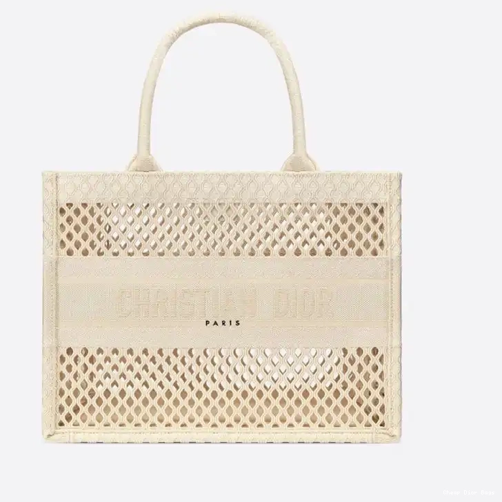 Cheap Cheap Book Beige Dior Canvas Mesh Motif Tote 0221