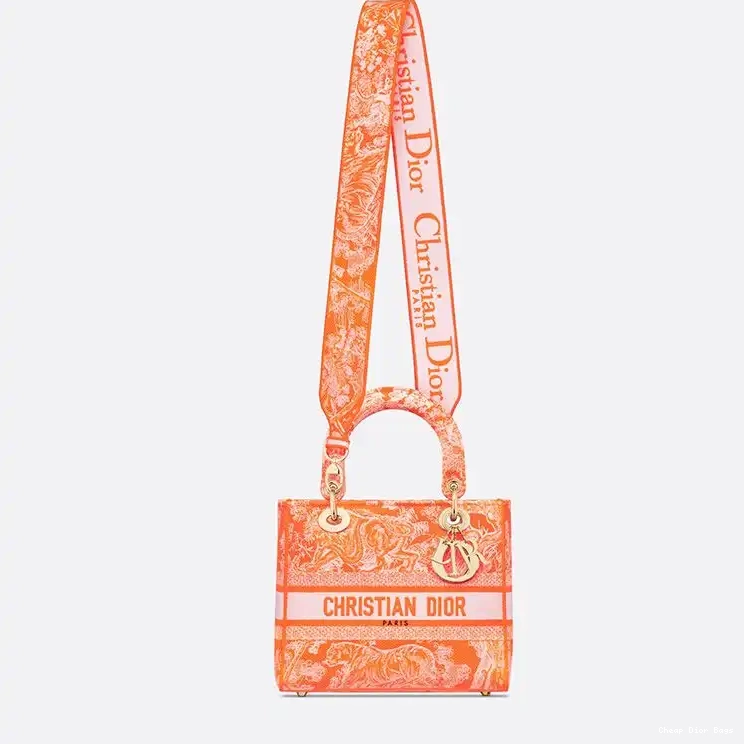 Cheap Cheap de Motif Lady Bag Jouy Canvas Toile D-lite Medium Orange 0218