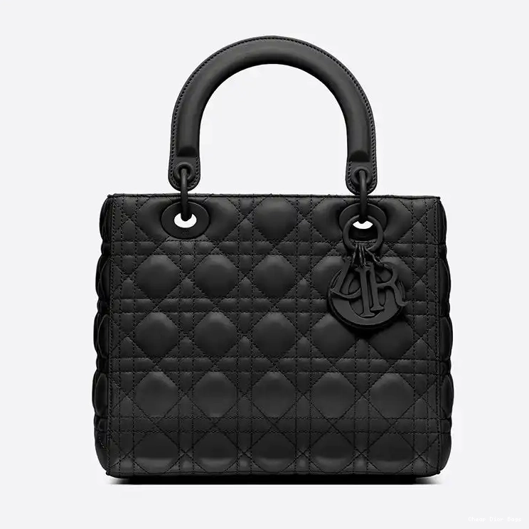 Cheap Cheap Medium Dior Calfskin Lady Bag Cannage Ultramatte Black 0222