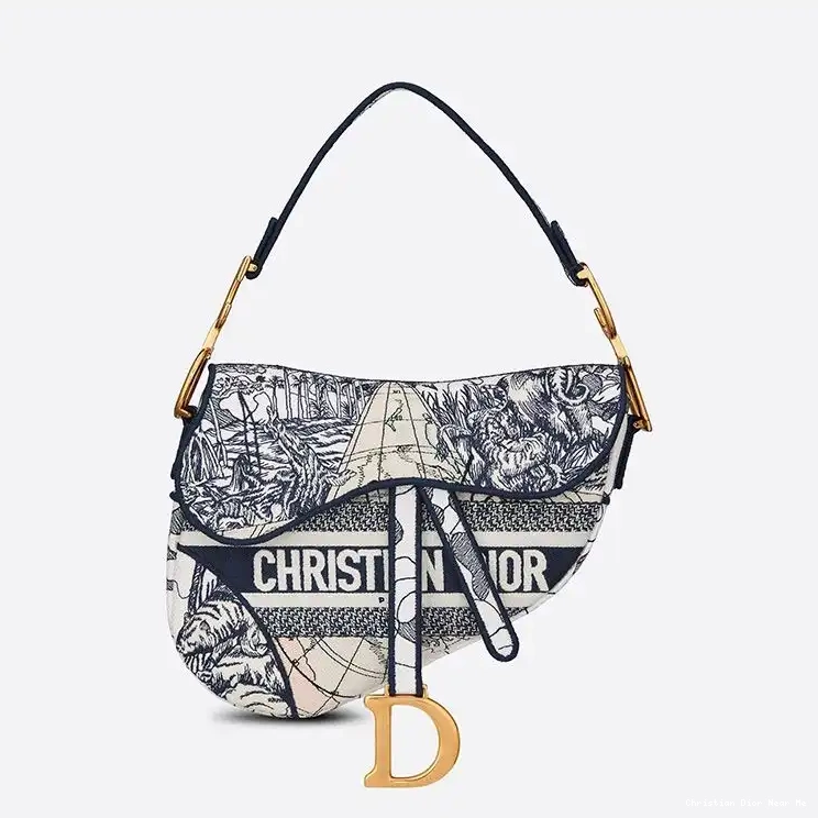 Cheap Cheap World Canvas Saddle Bag Dior the Around Motif Blue Christian 0219