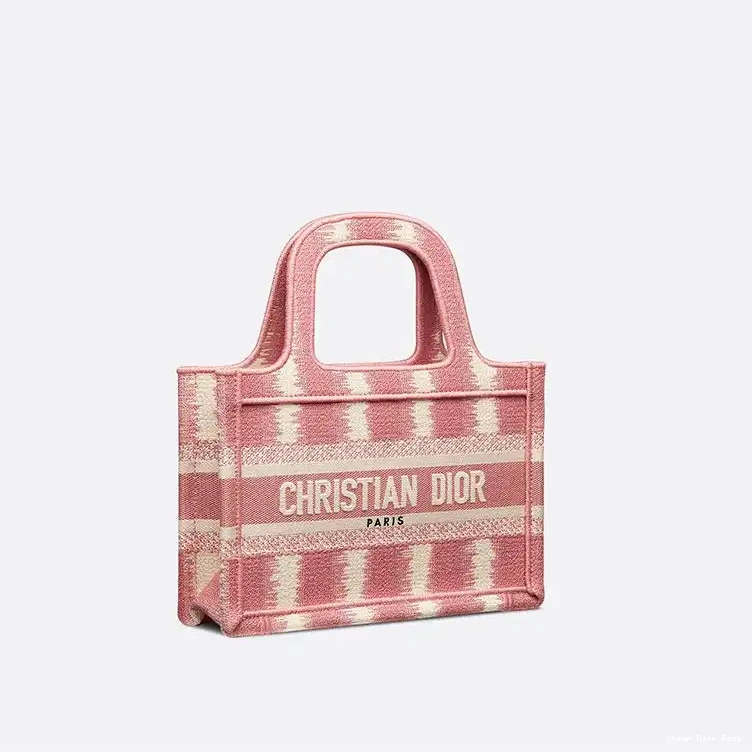 Cheap Cheap Motif Mini Pink Canvas Tote D-Stripes Dior Book 0215