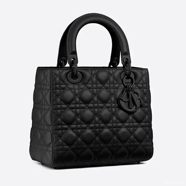 Cheap Cheap Medium Dior Calfskin Lady Bag Cannage Ultramatte Black 0222