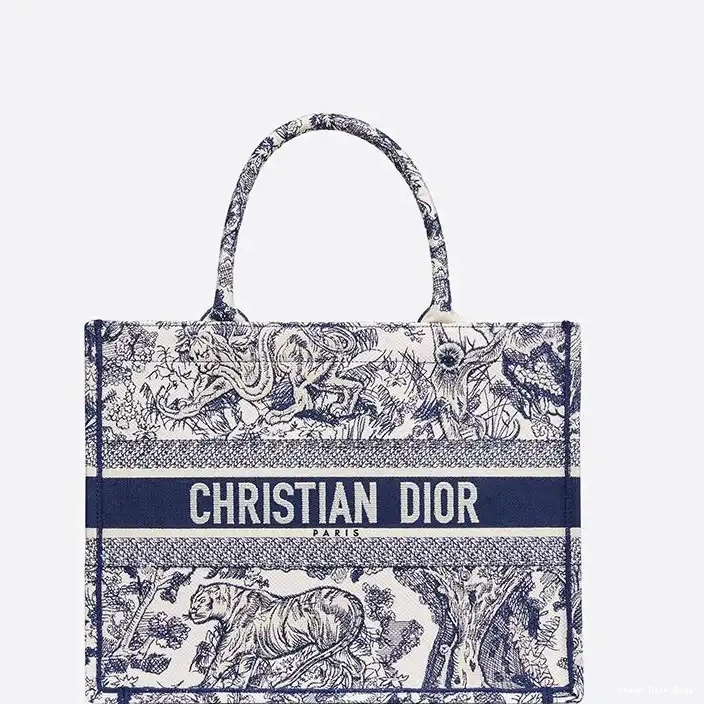 Cheap Cheap Jouy Book Toile Canvas Dior De Tote Motif Blue 0214