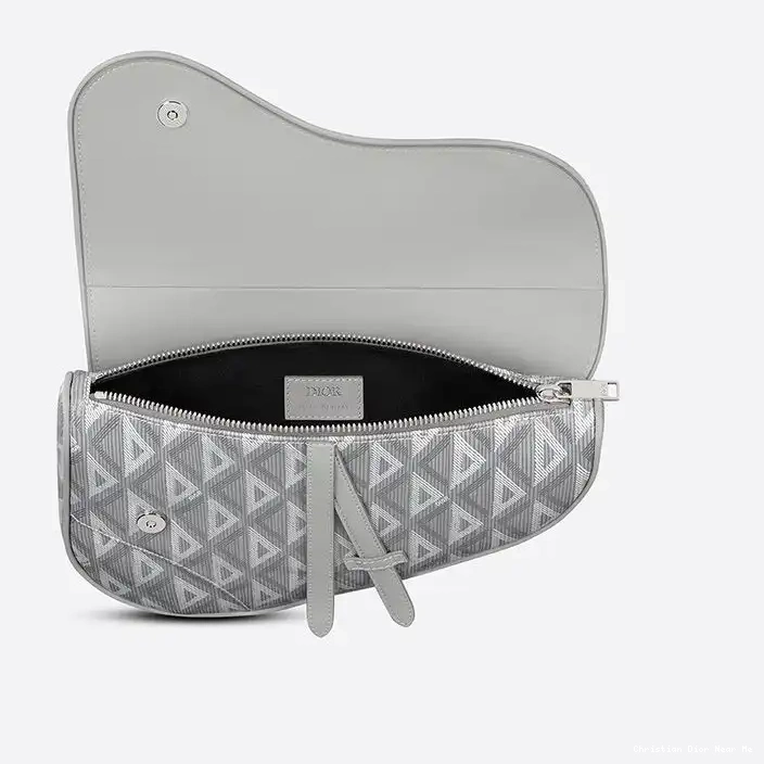 Cheap Cheap Diamond Saddle Dior Motif CD Grey Crossbody Canvas 0213