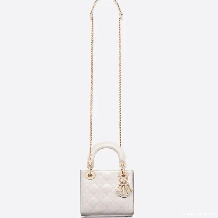 Cheap Cheap Dior Calfskin Cannage Patent Mini Bag Lady White 0212