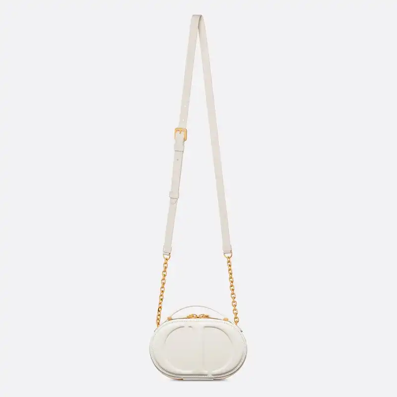 Cheap Cheap Dior CD Signature Oval Camera Bag Calfskin White 0205