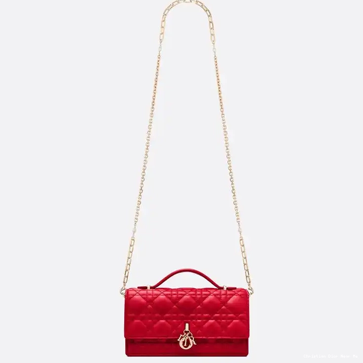 Cheap Cheap Dior Lambskin Miss Top Cannage Bag Mini Handle Red 0227