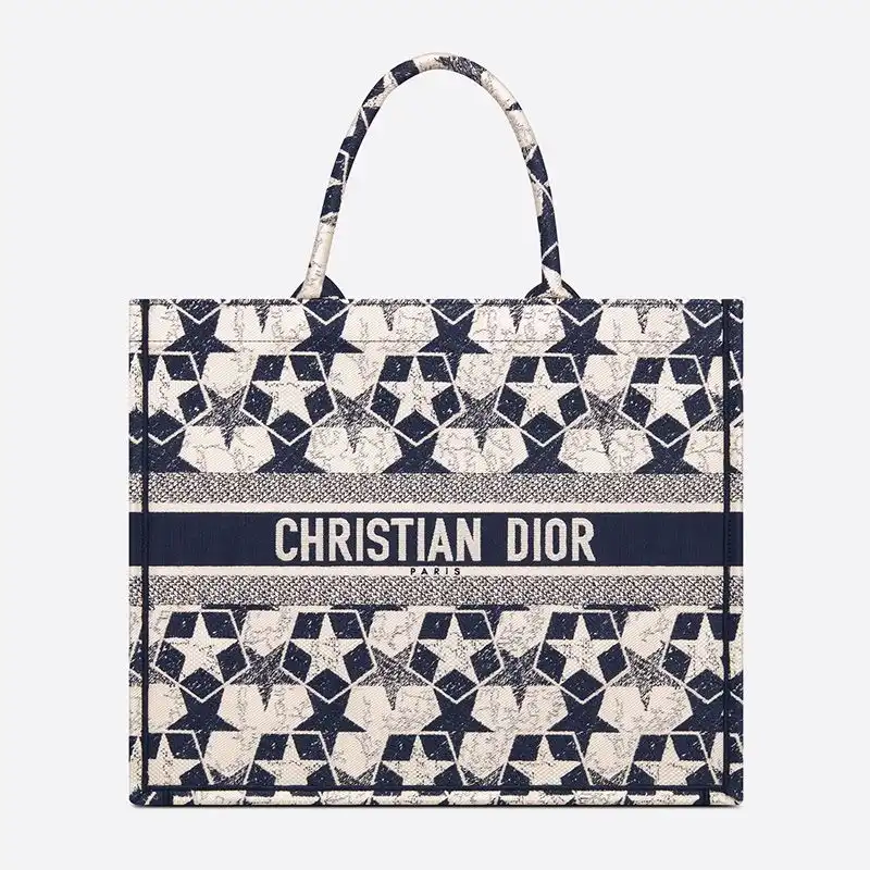 Cheap Cheap Dior Book Tote Etoile Motif Canvas Blue White 0205