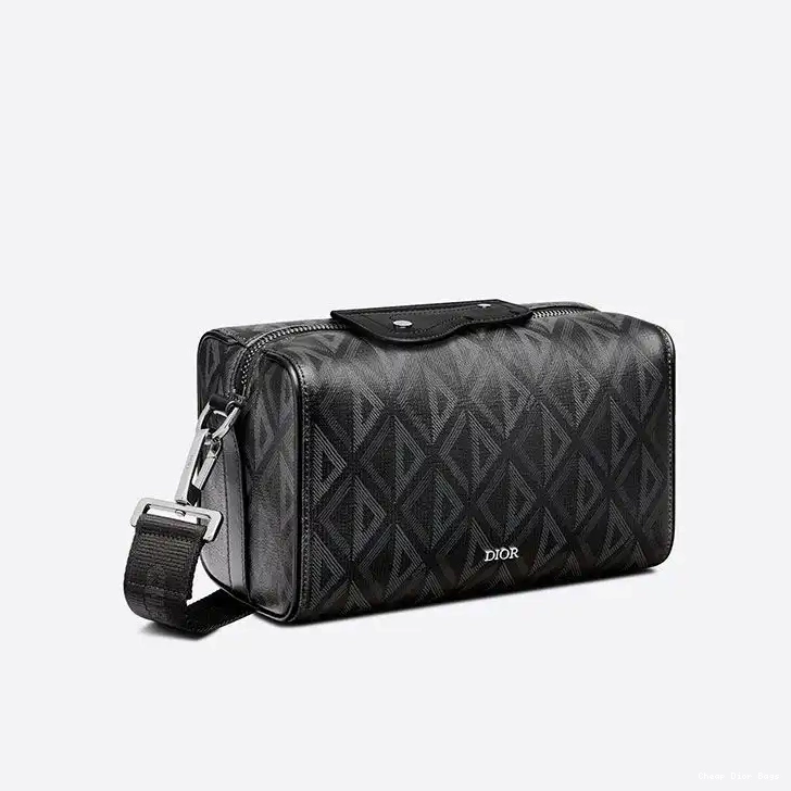 Cheap Cheap Motif Diamond Bag Dior 22 Lingot Canvas Black CD 0219