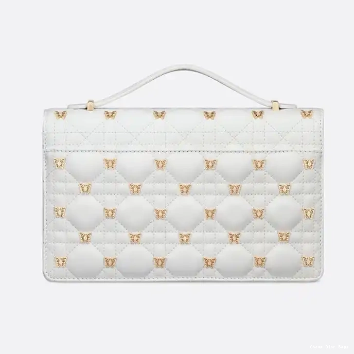 Cheap Cheap Studs Miss Cannage Butterfly Lambskin Dior with Handle Bag White Top 0225