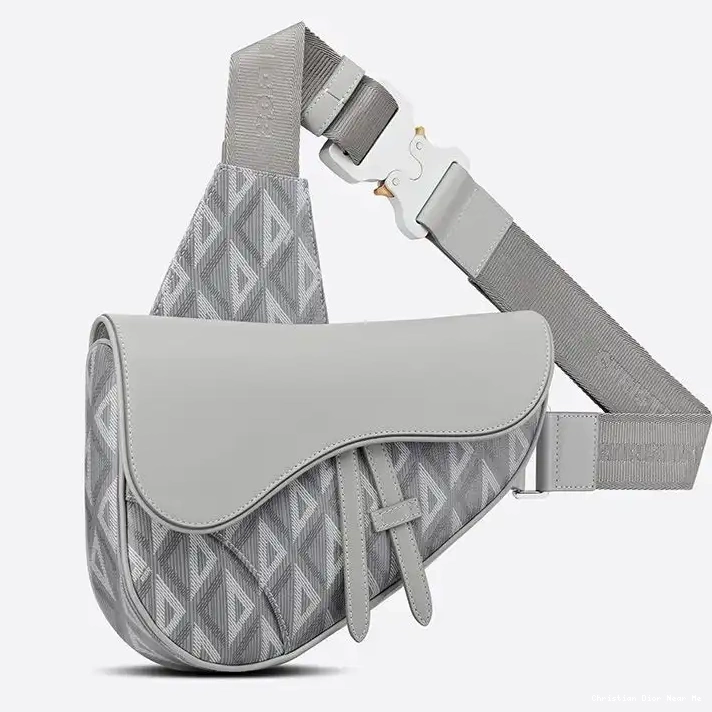 Cheap Cheap Diamond Saddle Dior Motif CD Grey Crossbody Canvas 0213