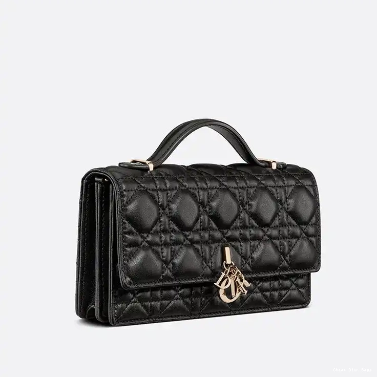 Cheap Cheap Top Handle Mini Lambskin Bag Dior Black Cannage Miss 0221